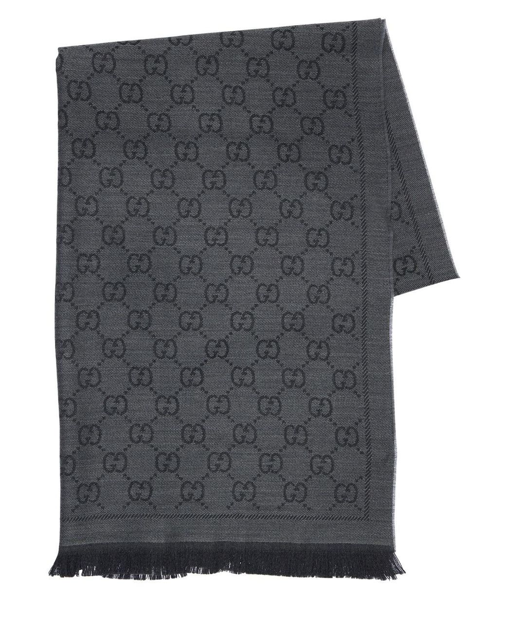 Gucci Wolle Schal aus strick mit gg jacquard muster in Schwarz - Sparen Sie  8% - Lyst