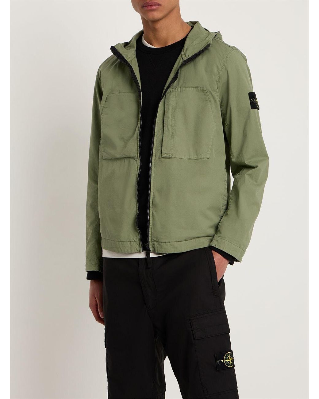 Stone Island Supima Cotton Twill Stretch Jacket in Green for Men Lyst  Canada