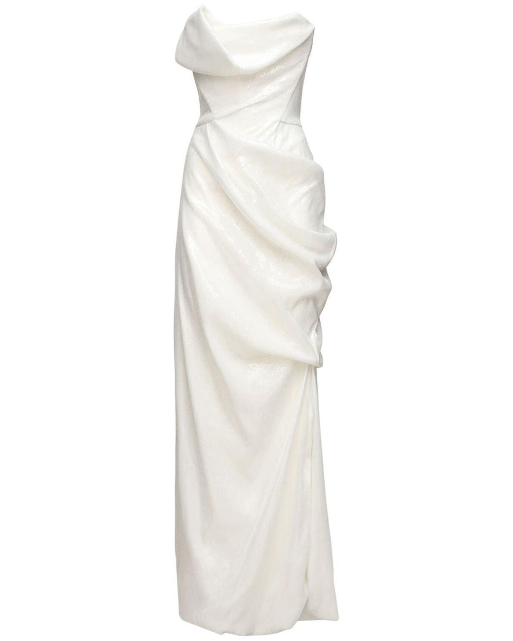 Vivienne Westwood Strapless Sequined Dress in White | Lyst