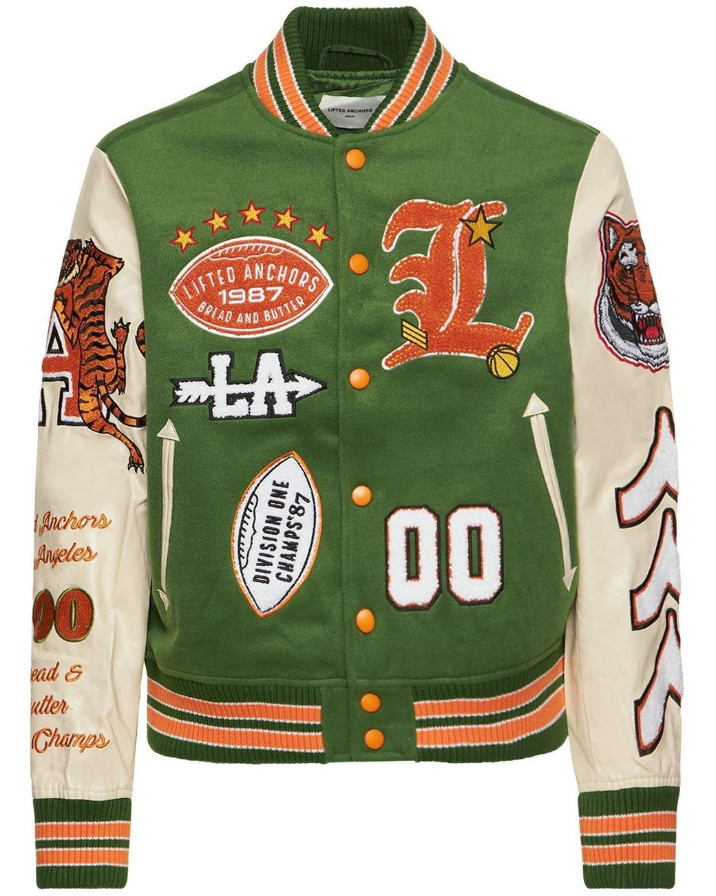 Lifted Anchors Champion Letterman Varsity Jacket in Green for Men Lyst