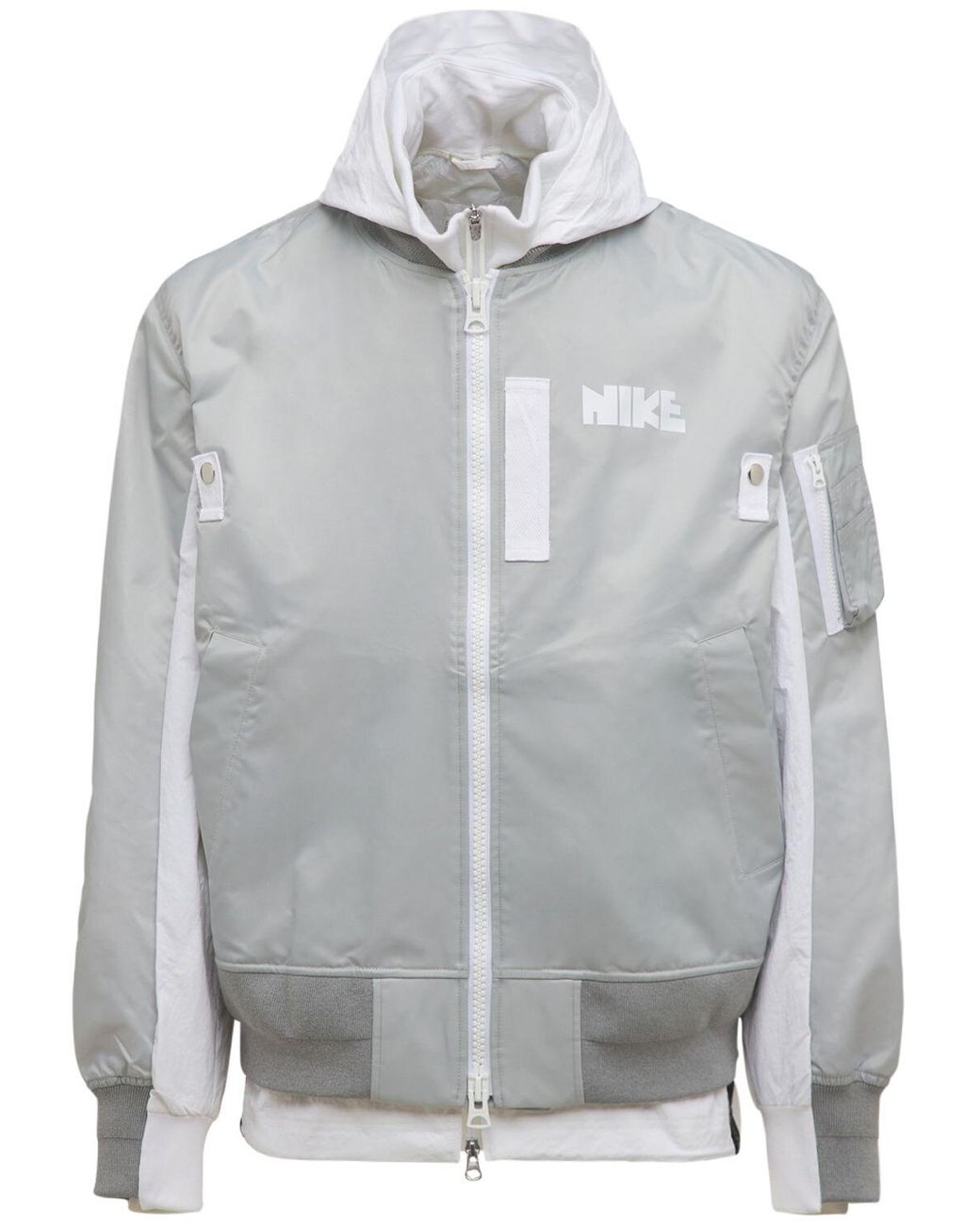 Nike Sacai Layered Bomber Jacket in Grey for Men Lyst UK