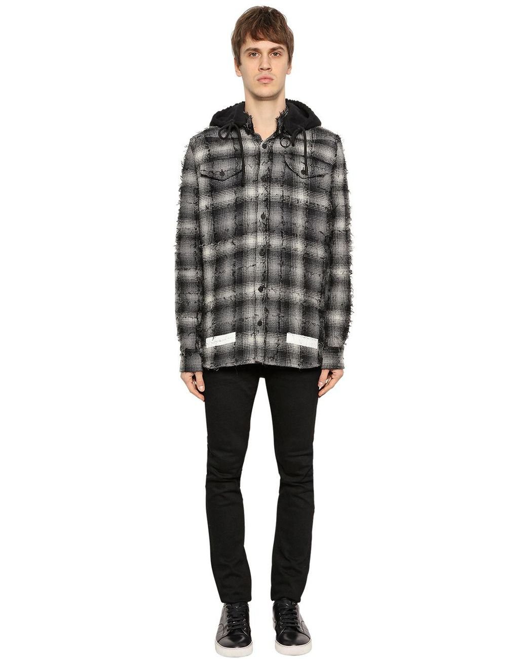Off white plaid clearance hoodie