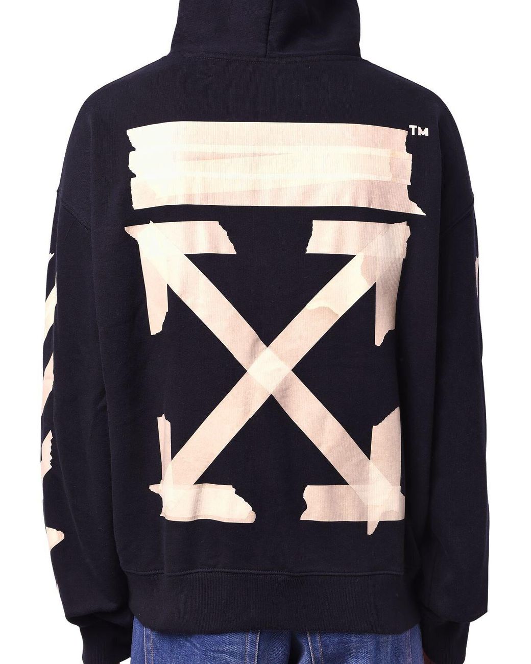 Off White c o Virgil Abloh Print Tape Arrows Over Jersey Hoodie in Black for Men Lyst UK