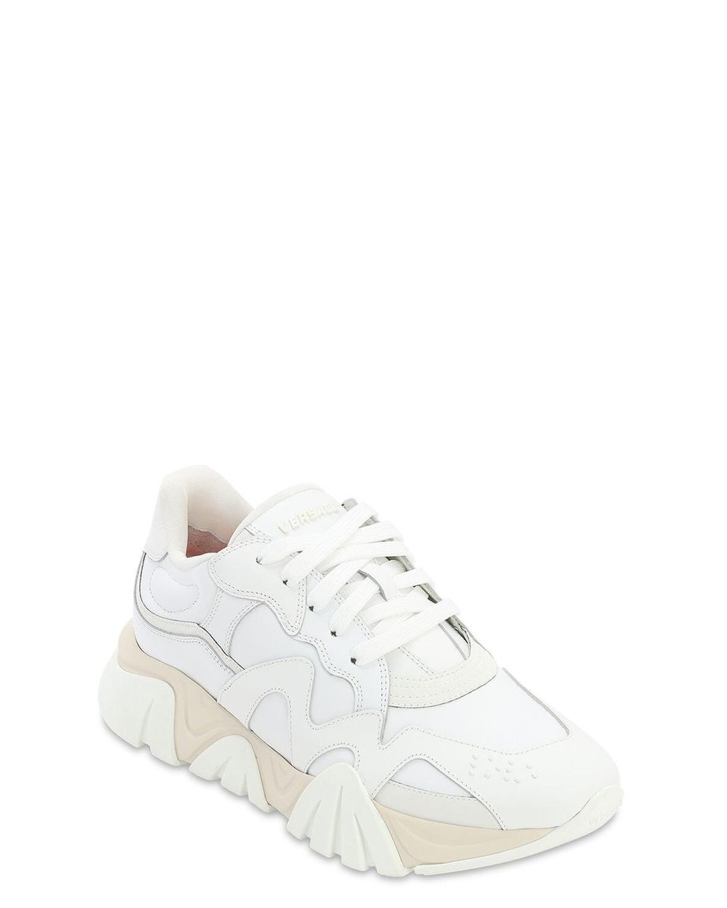 Versace Squalo Leather Sneakers in White for Men - Save 65% - Lyst