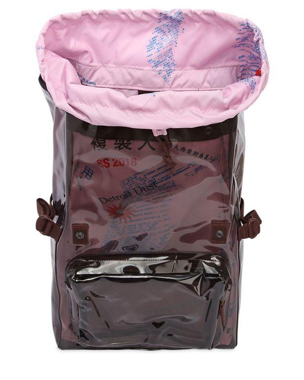 Raf Simons Men's Brown Eastpak Transparent Pvc Backpack