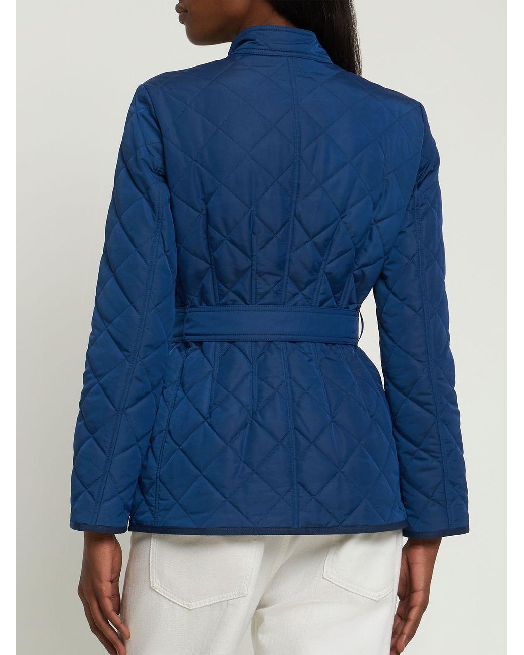 Burberry Pett Quilted Jacket W Belt in Blue Lyst