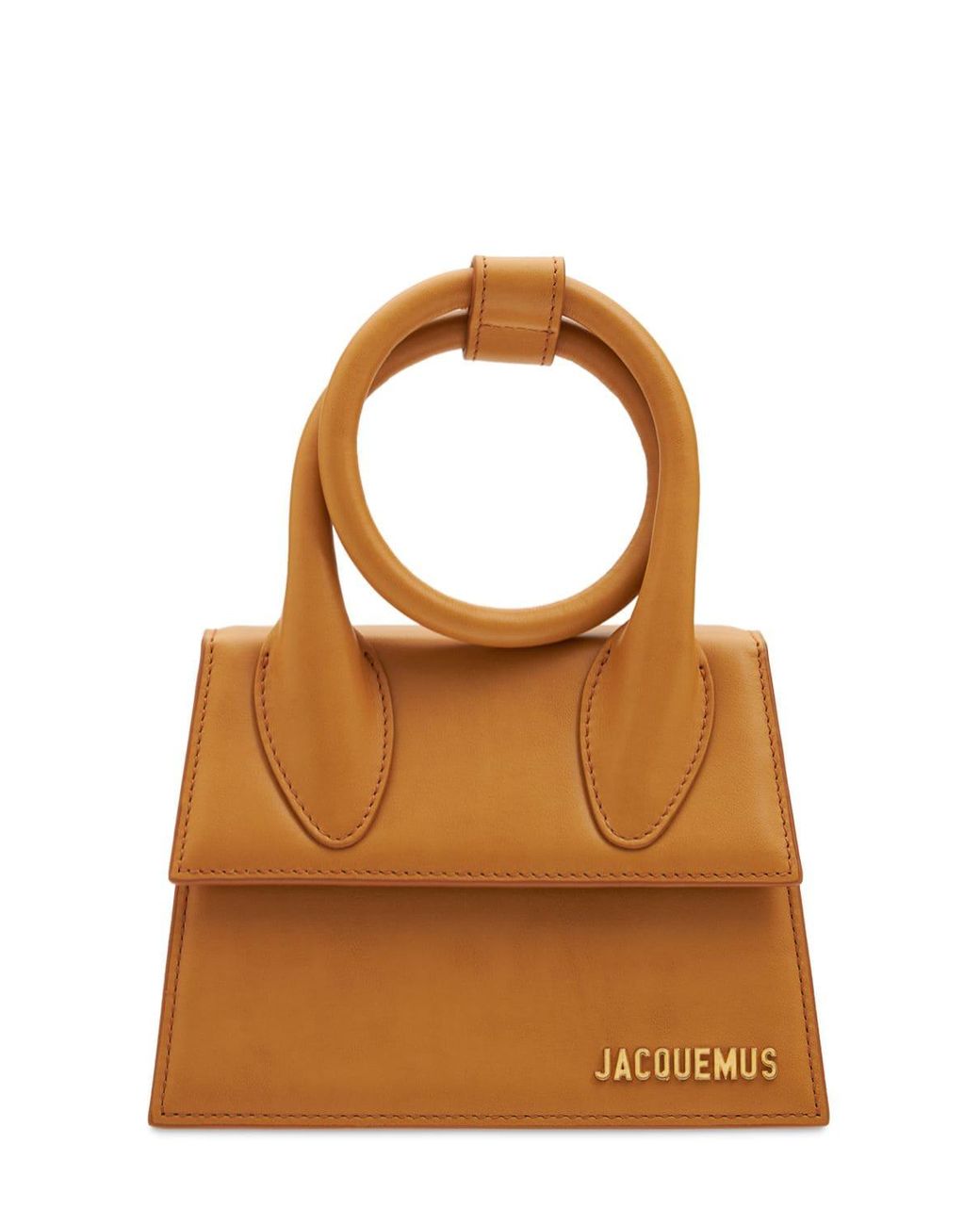 Jacquemus Le Chiquito Noeud Leather Shoulder Bag in Beige 