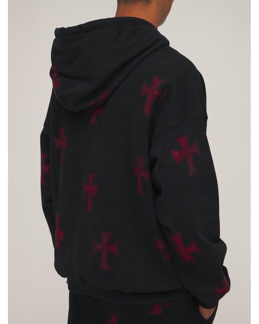 UNKNOWN Black Cross Rhinestone Zip Up
