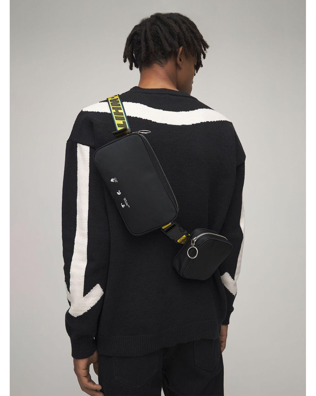 Off-White c/o Virgil Abloh Nylon Crossbody Bag W/ Webbing in Black