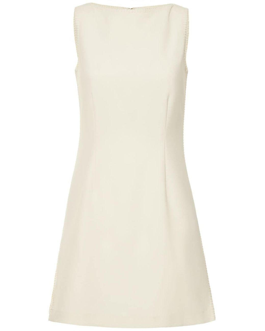 Theory Boat Neck Sleeveless Mini Dress in Natural Lyst