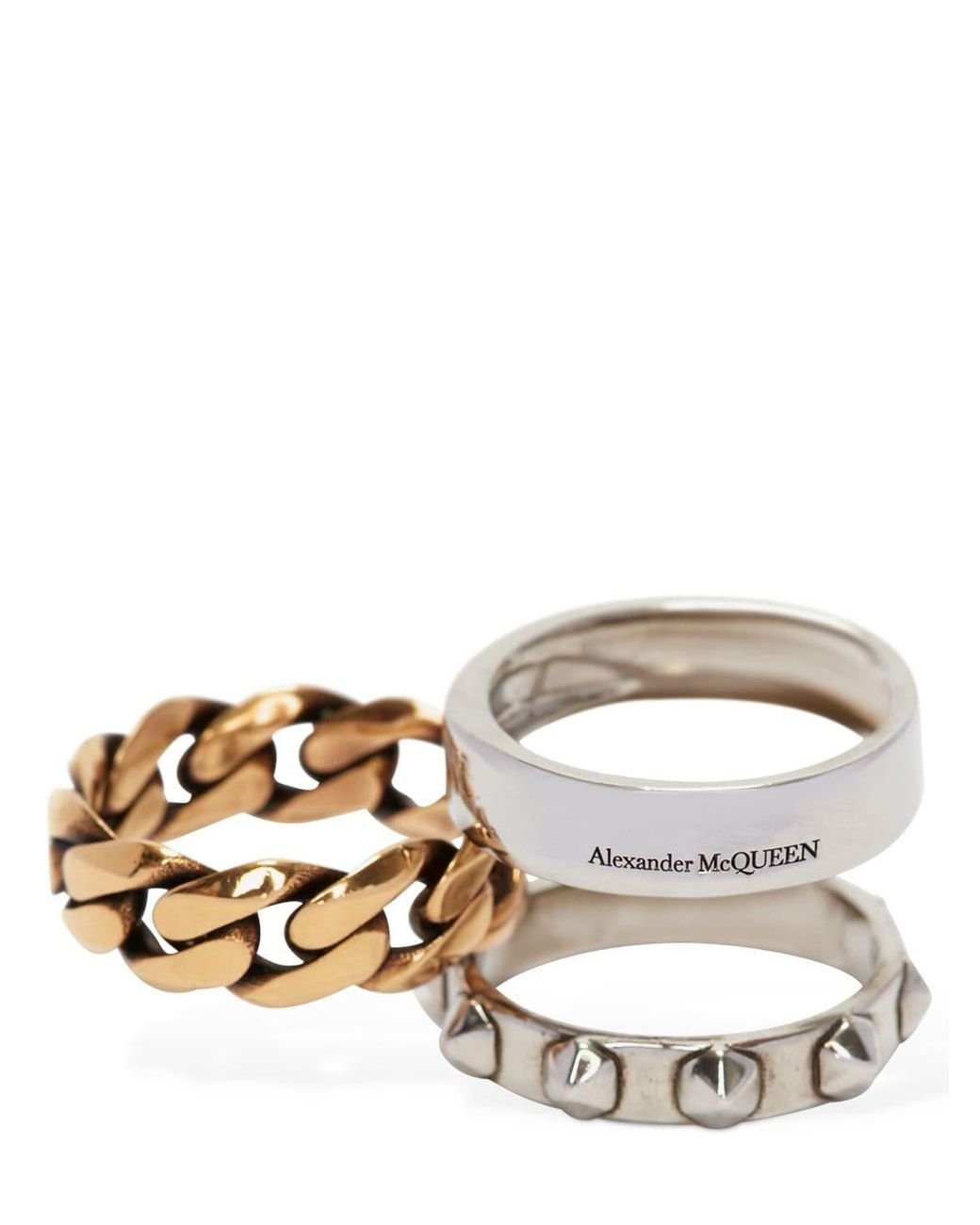 Womens Jewellery Rings Alexander McQueen Punk Ring in Metallic 
