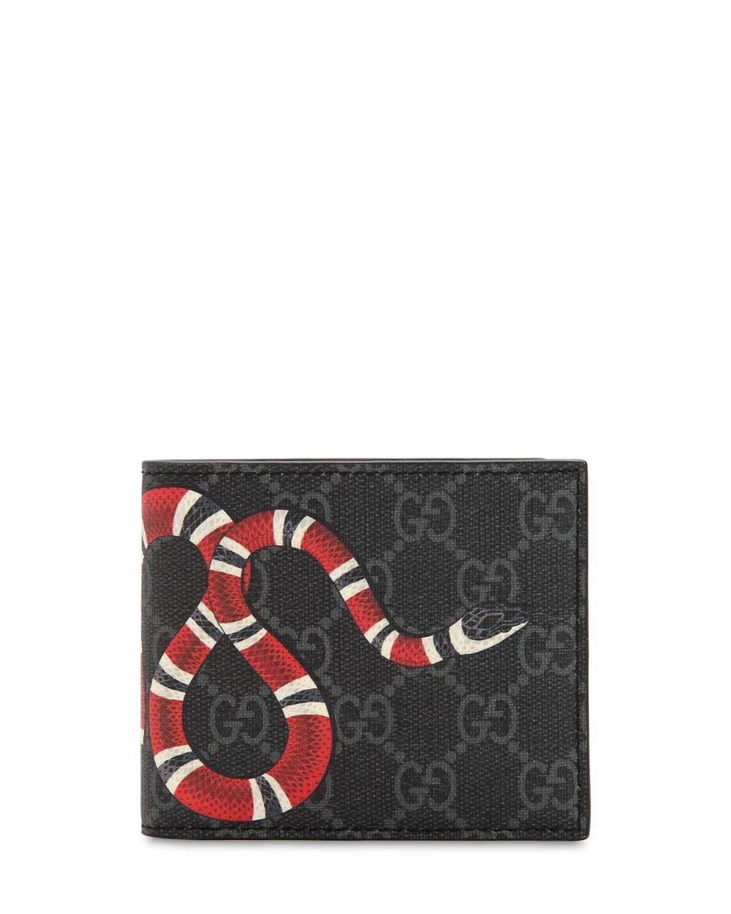 Gucci Black Leather Kingsnake Bifold 