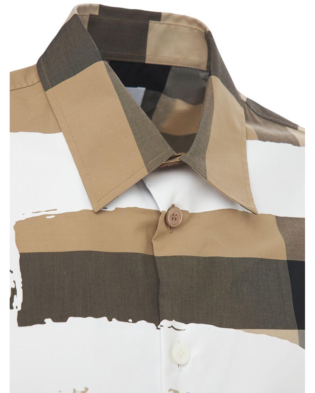 Burberry Love Print Tavistock Cotton Poplin Shirt in Natural