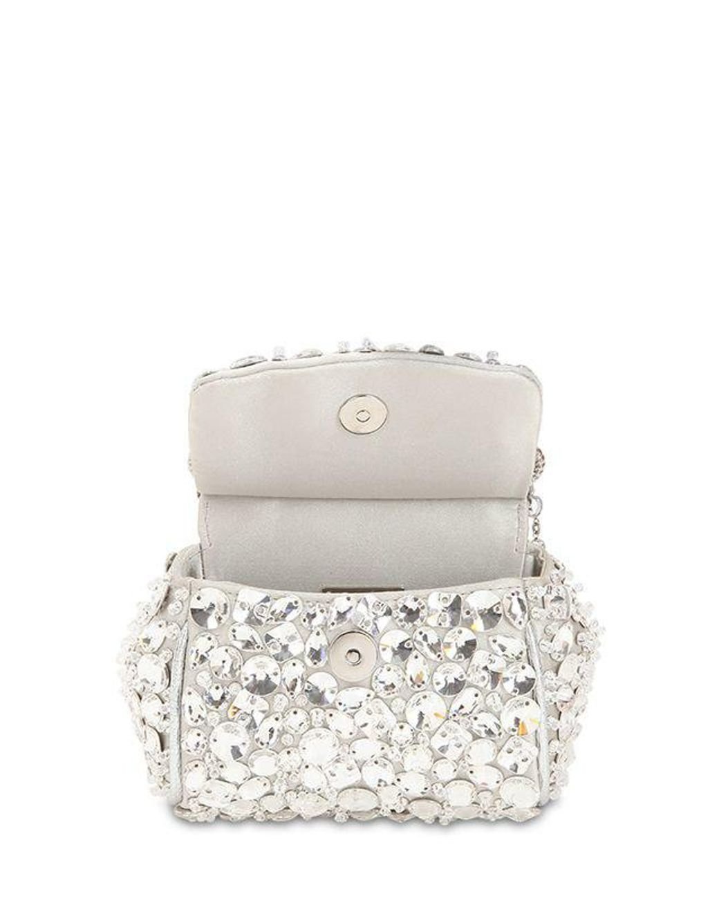 Dolce Gabbana Micro Sicily Crystals Embellished Bag in White Lyst Canada