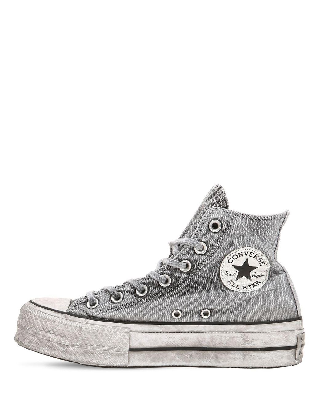 Converse grises plataforma desgastadas deals