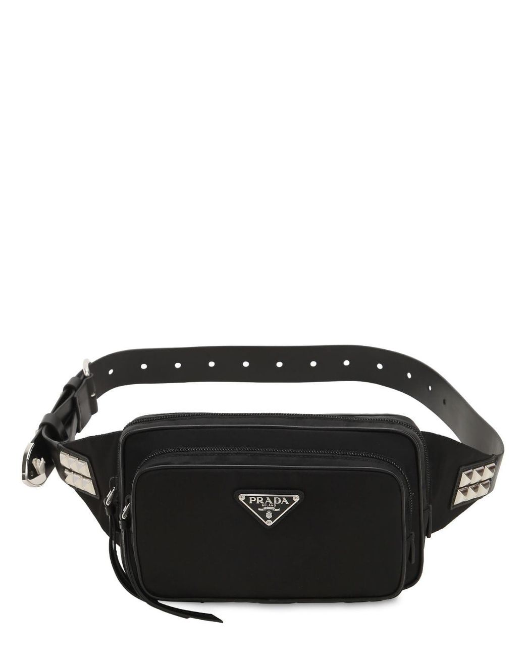 Prada New Vela Nylon Belt Bag W Studs in Black Lyst