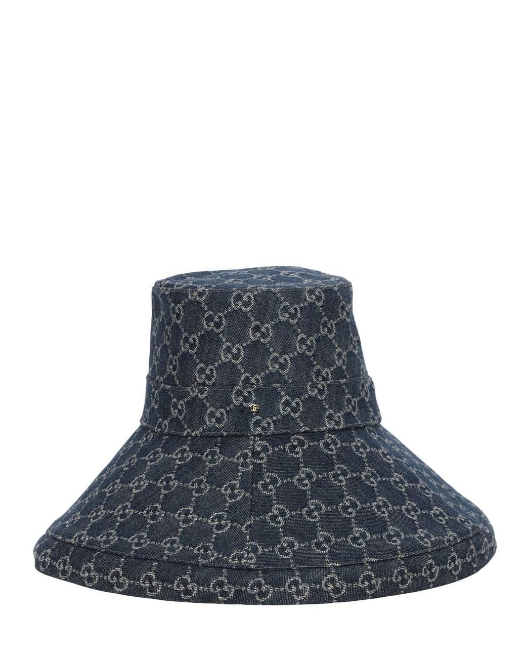 Gucci Denim LamÃ© Brimmed Hat in Denim (Blue) - Lyst