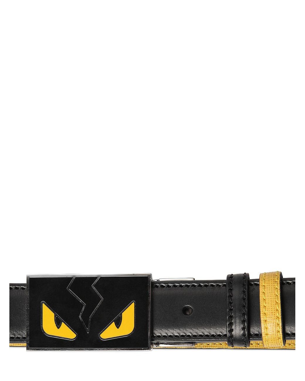 Fendi Monster Reversible Leather Belt in Black for Men | Lyst