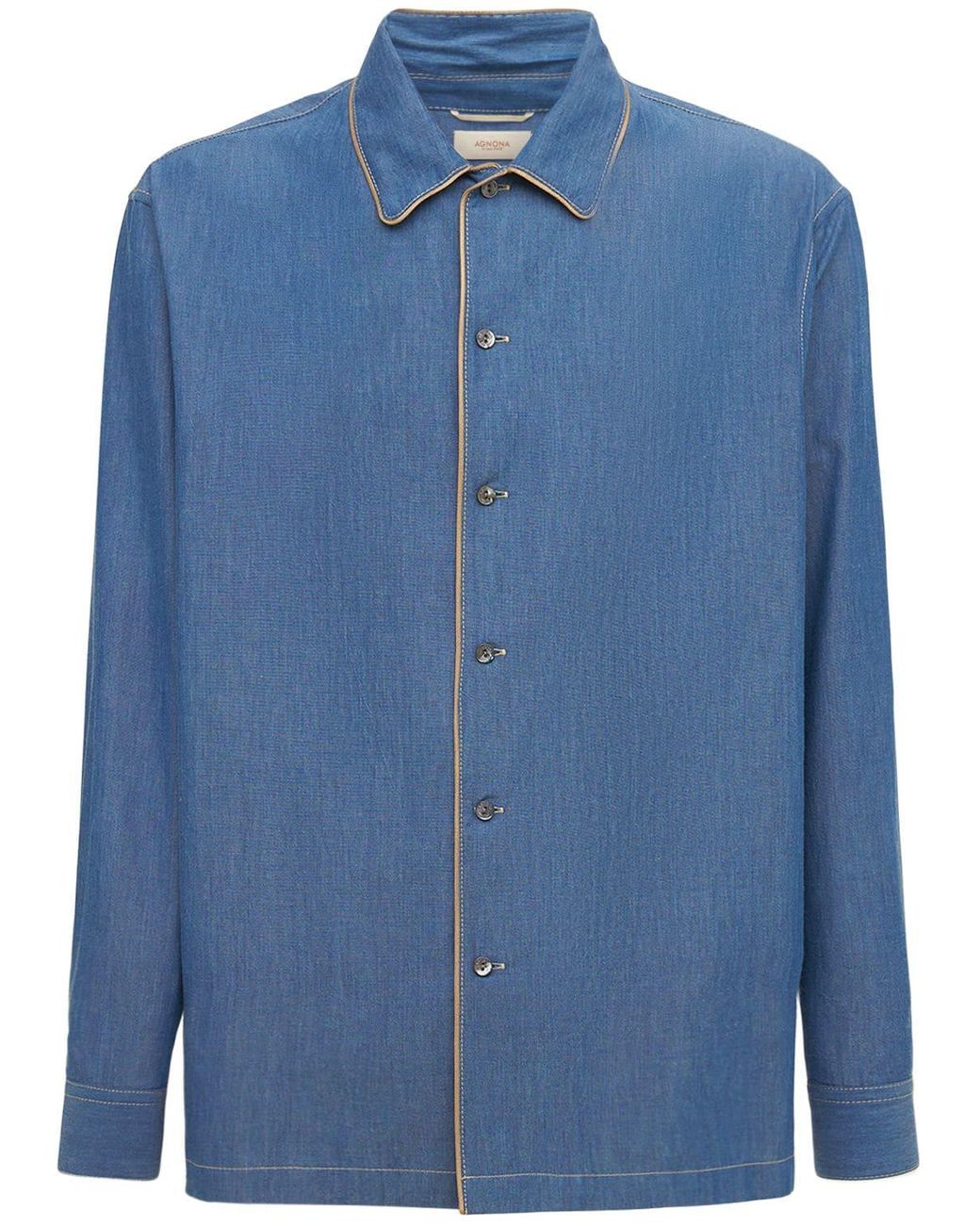 Agnona Light Chambray Shirt in Blue for Men