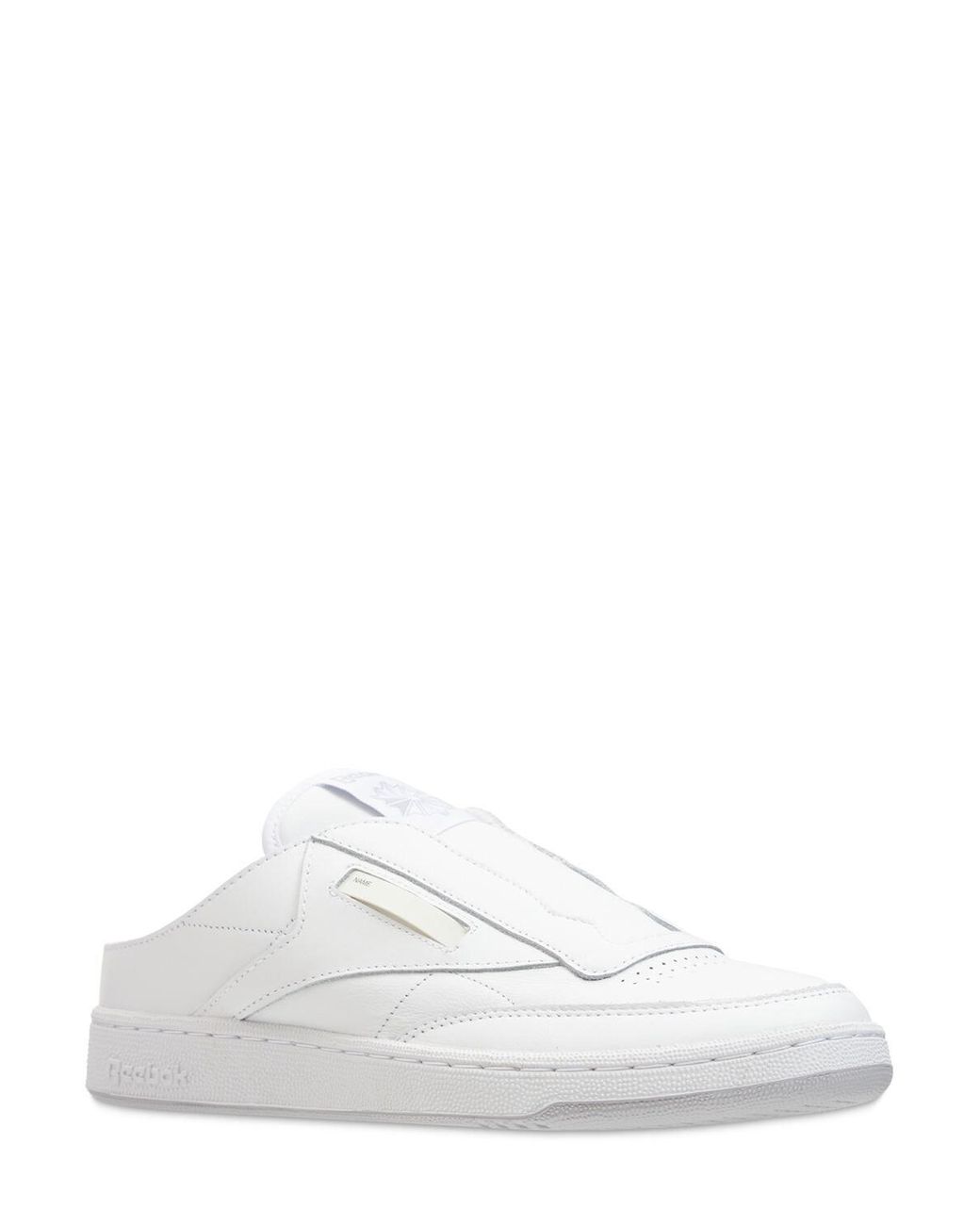 Reebok Leather Beams Club C Laceless Mule Sneakers in White for Men | Lyst