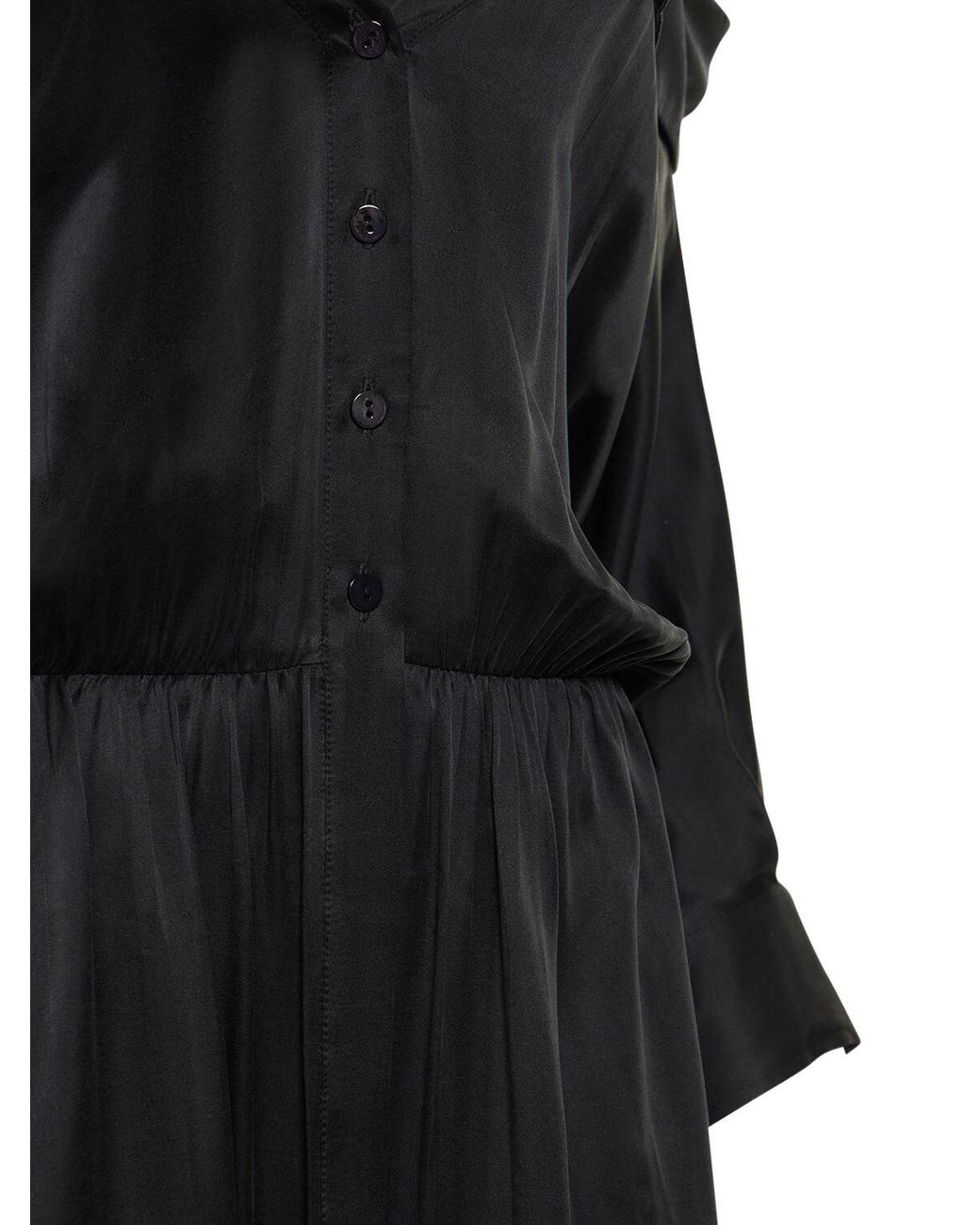 Jonathan Simkhai Kiari Washed Silk Charmeuse Long Dress in Black | Lyst