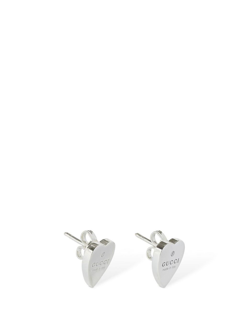 Gucci Heart Stud Earrings in Silver 