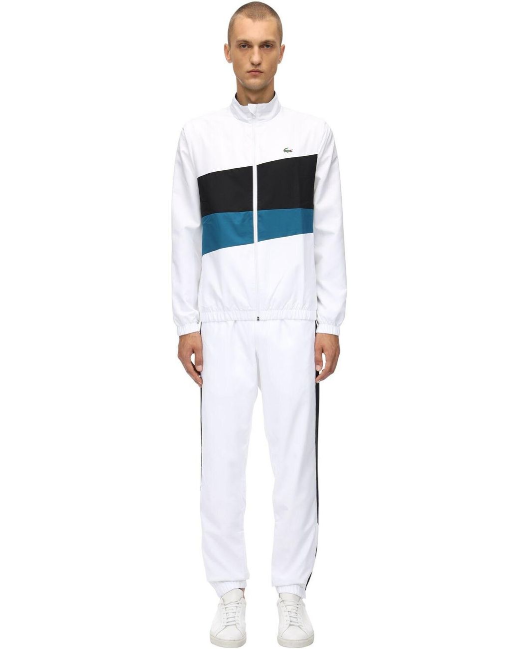 Lacoste Synthetic Nylon Tracksuit in White for Men | Lyst Canada
