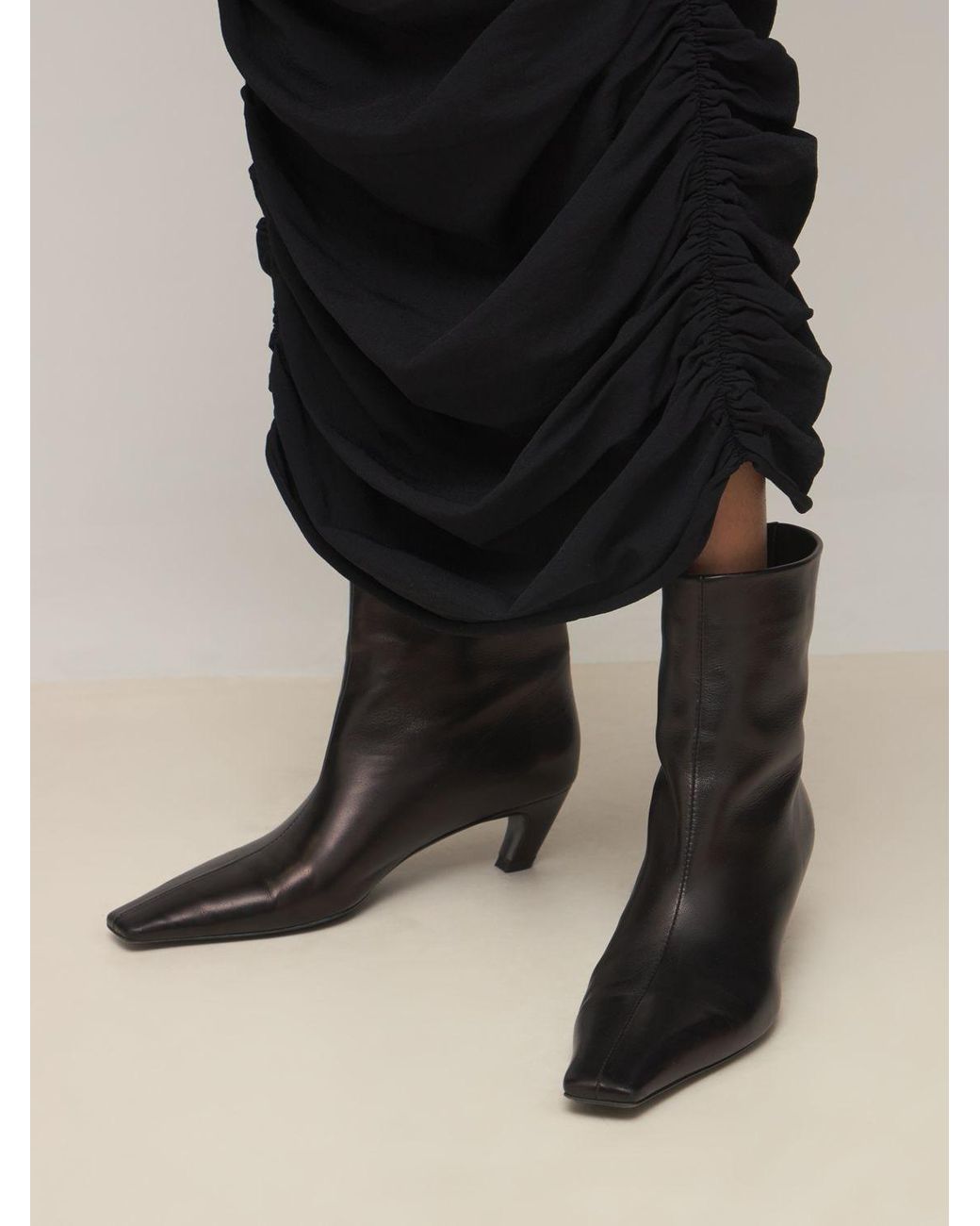 Khaite 50mm Arizona Leather Ankle Boots 