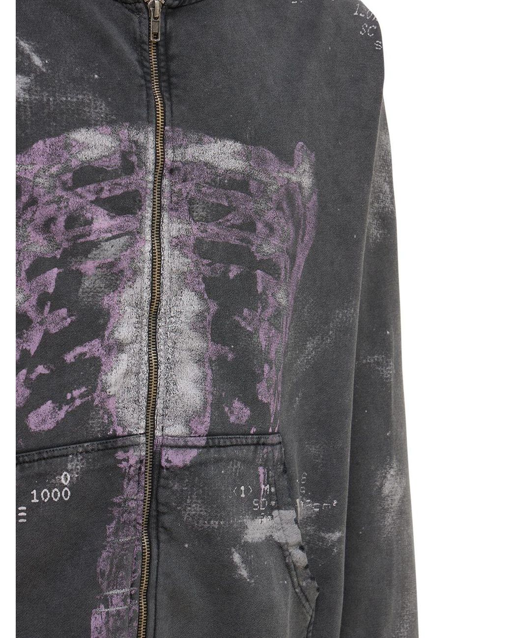 Jaded London X-ray Digital Print Zip-through Hoodie in Black for 