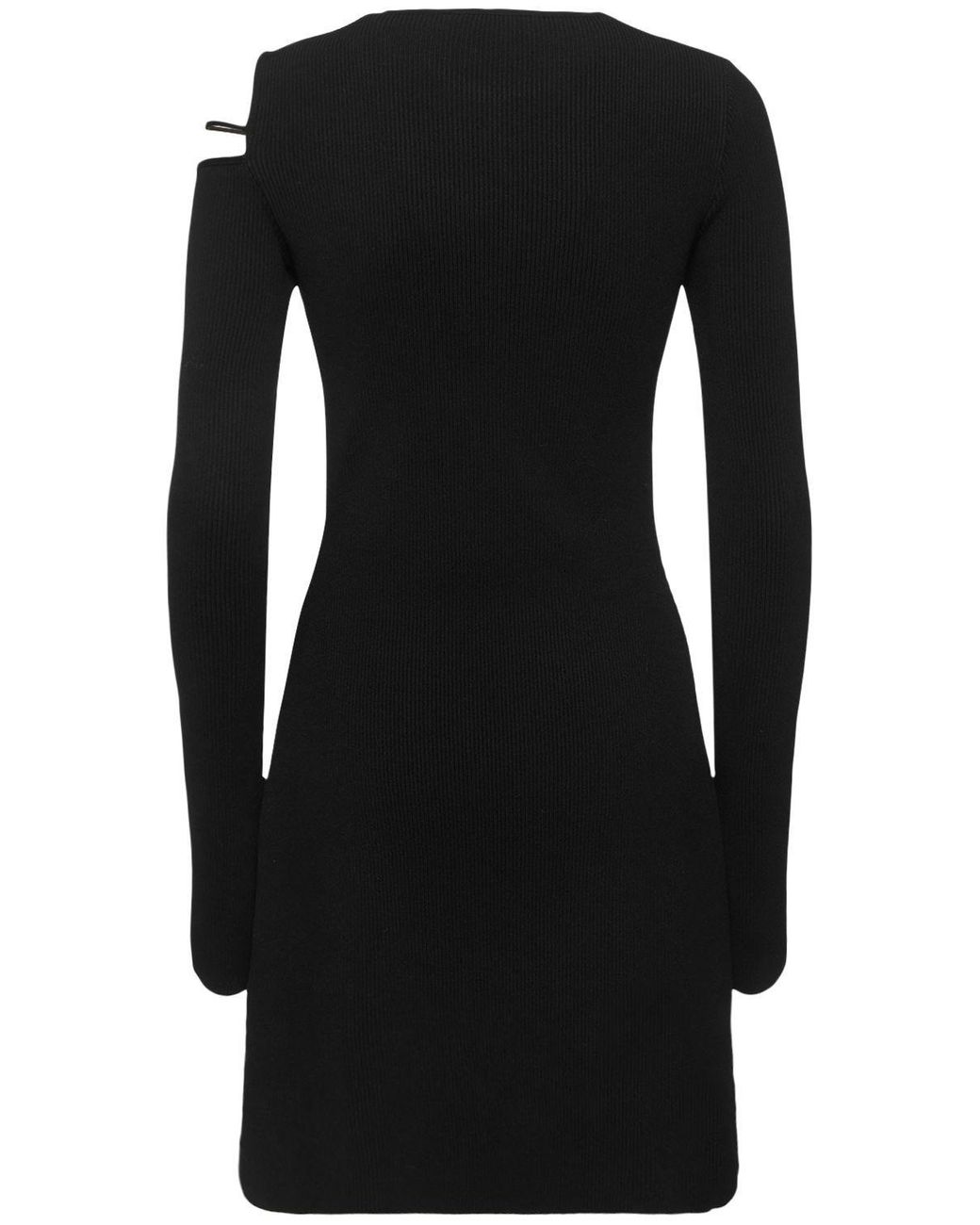 Darker Wavs Ribbed Cut Out Garter Mini Dress - Black
