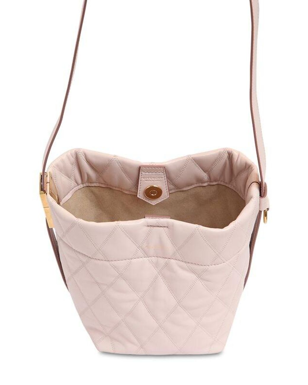 Givenchy Mini Gv Quilted Leather Bucket Bag in Pink | Lyst Canada