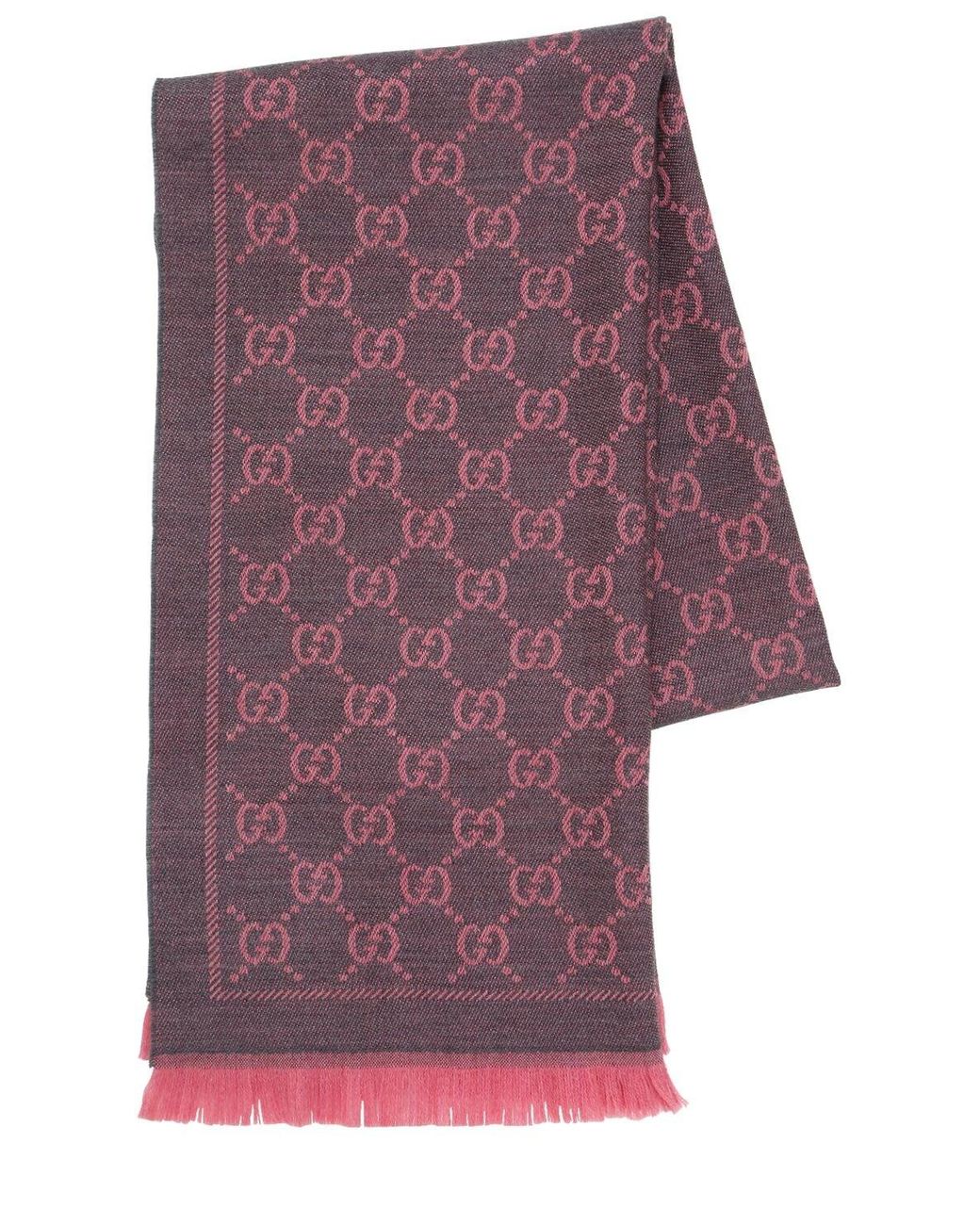 Gucci Gg Jacquard Wool Scarf in Pink/Grey (Pink) - Save 8% - Lyst