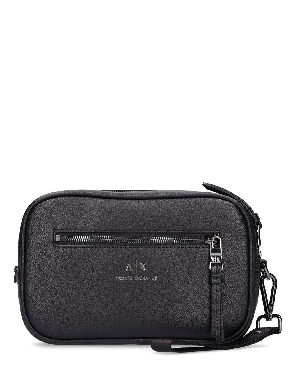 Faux leather central logo zipper backpack | ARMANI EXCHANGE Man