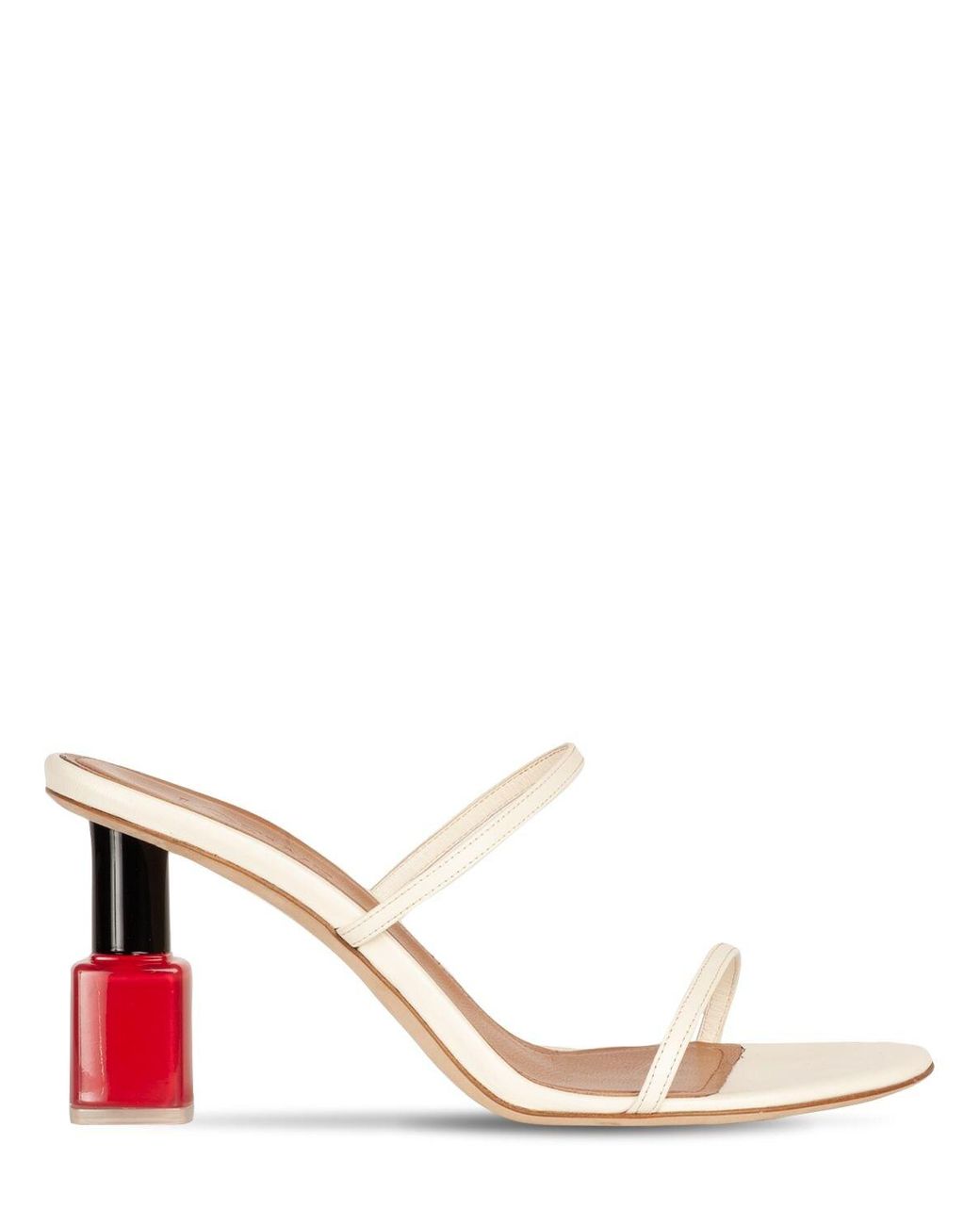 Loewe 80mm Nail Polish Leather Sandals in White (Pink) Lyst
