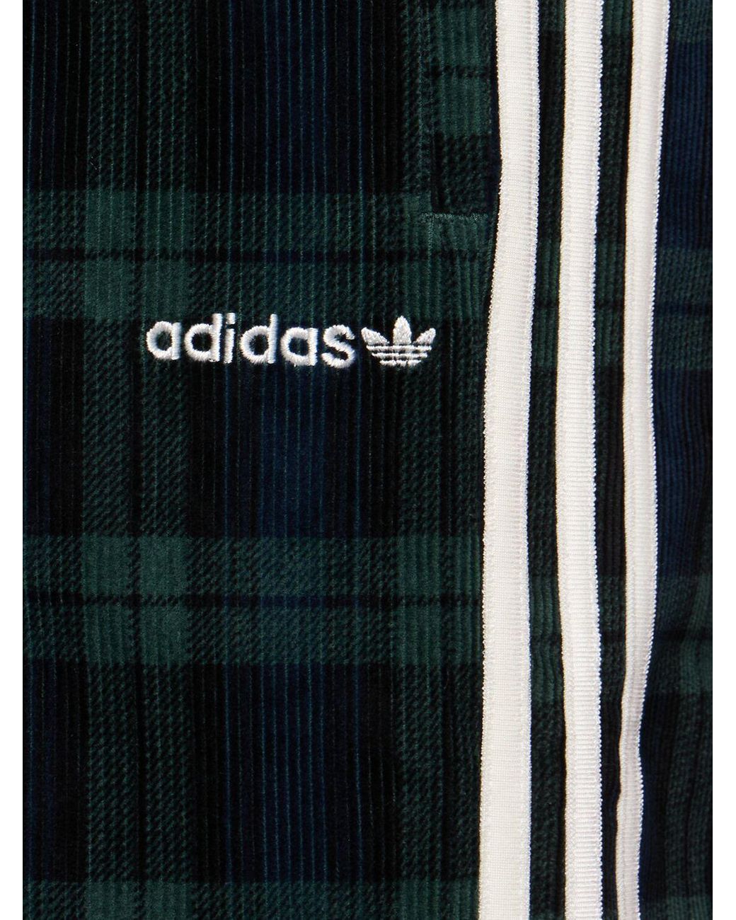 adidas Originals Corduroy Tartan Wide Leg Pants in Blue Lyst