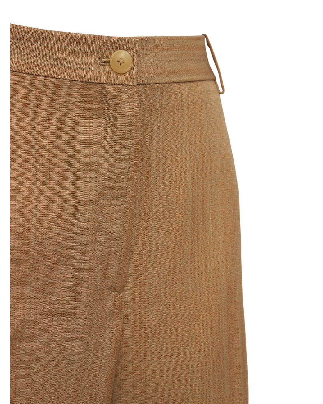The Row Synthetic Acker Viscose & Silk Canvas Pants in Camel 