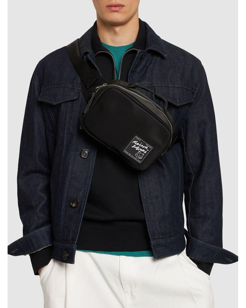 Maison Kitsuné The Traveller Belt Bag in Black for Men