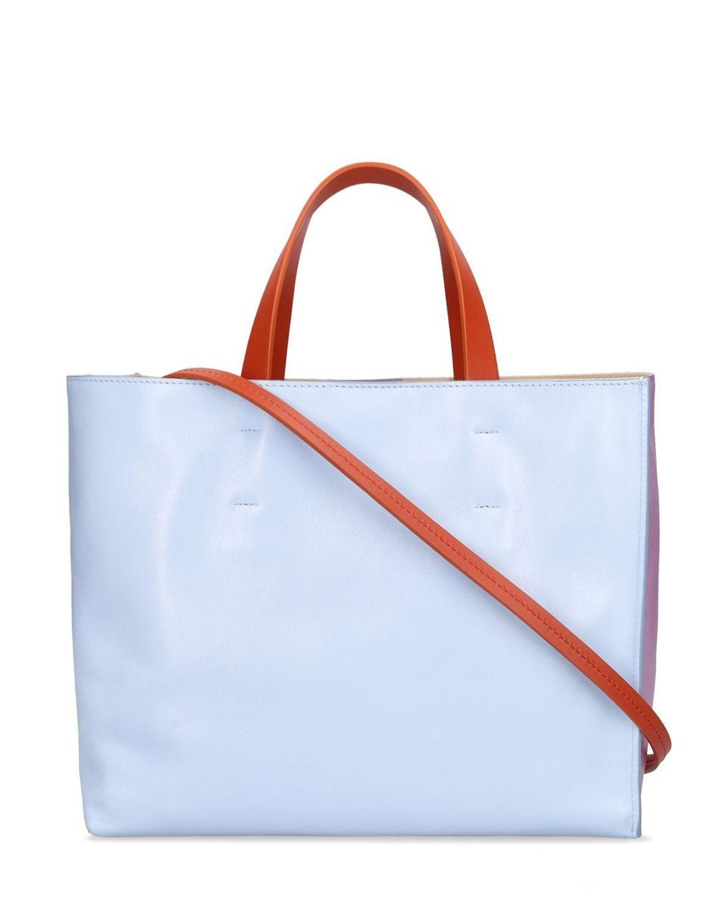 Museo Soft Mini Bag in white light blue and orange leather