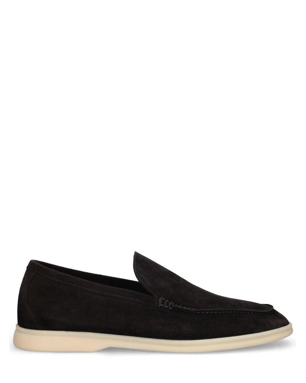 Loro Piana Summer Walk Suede Loafers in Black for Men | Lyst UK