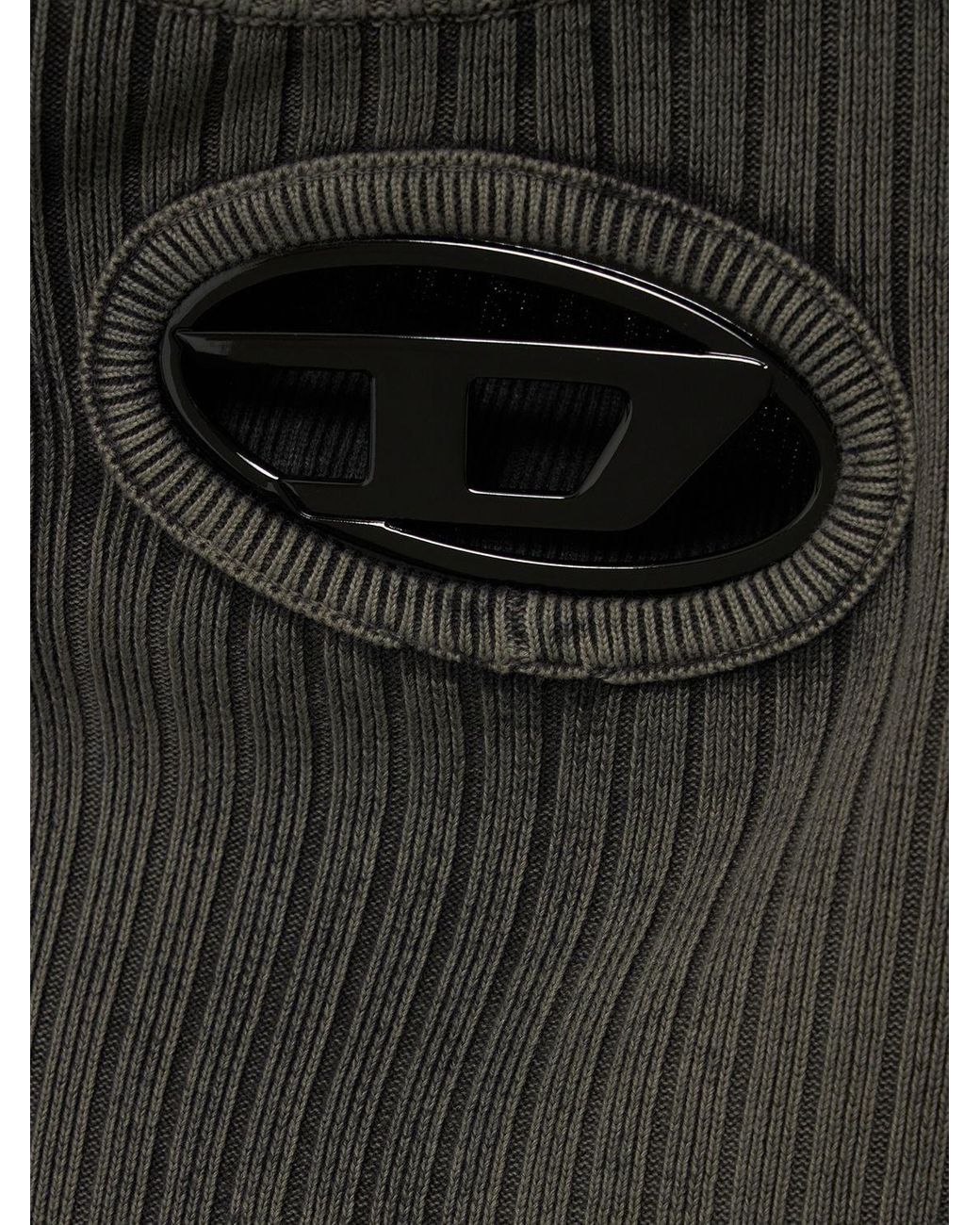 DIESEL Knit Top W/ Logo in Black | Lyst