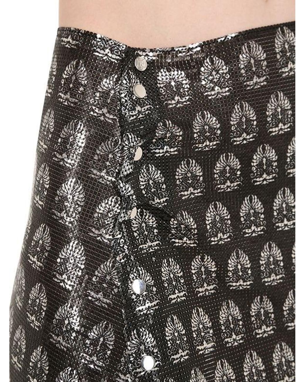 metallic wrap mini skirt