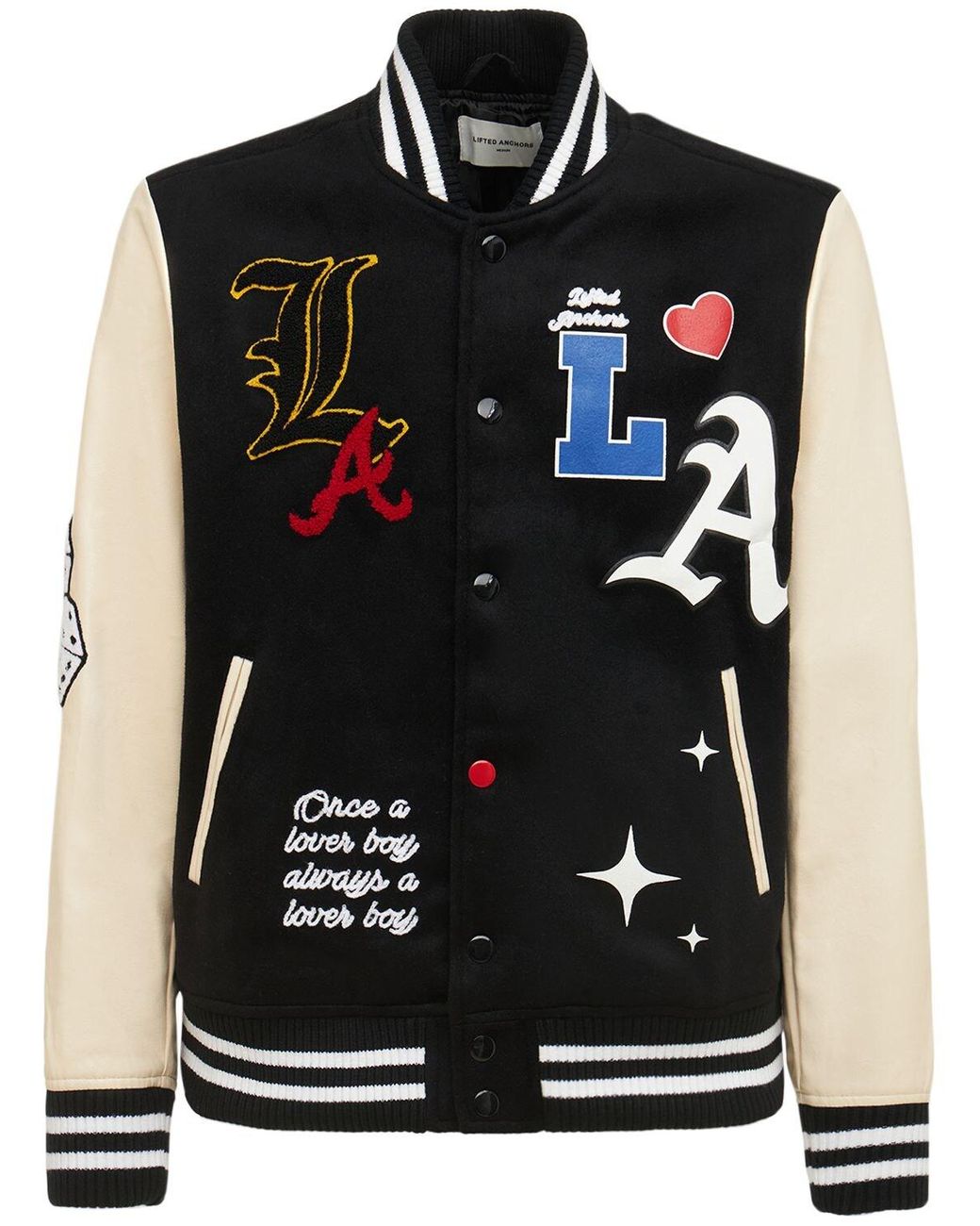 Lifted Anchors State Chenille Varsity Jacket in Black for Men | Lyst