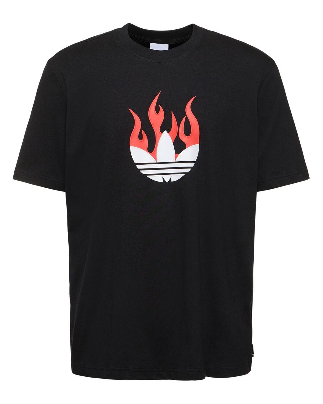 adidas Originals Flame Logo T-shirt in Black for Men | Lyst