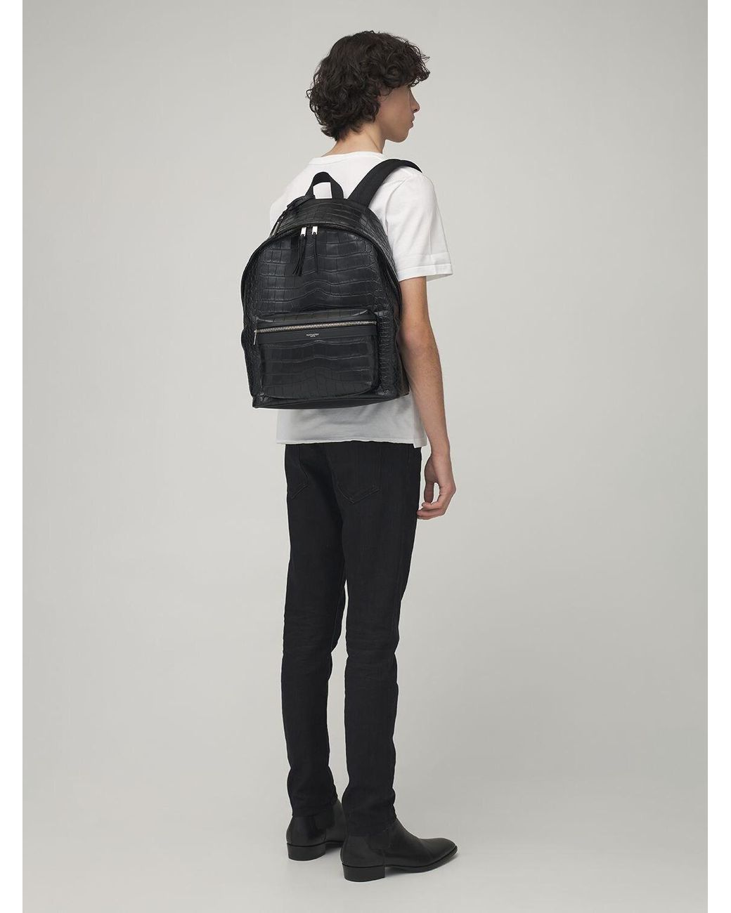 saint laurent crocodile backpack