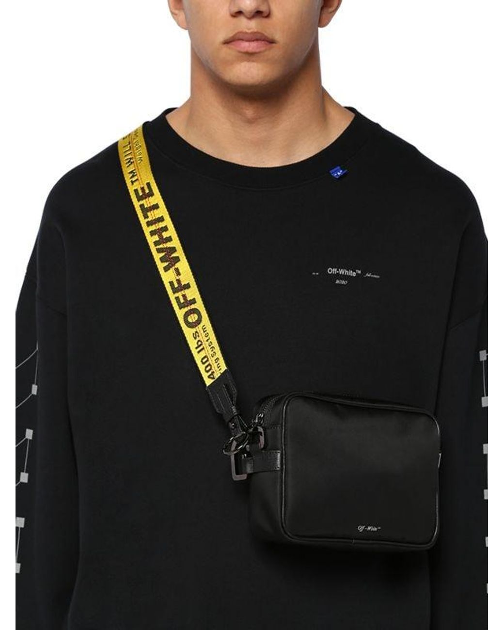 Off White c o Virgil Abloh Nylon Crossbody Bag W Logo Webbing in