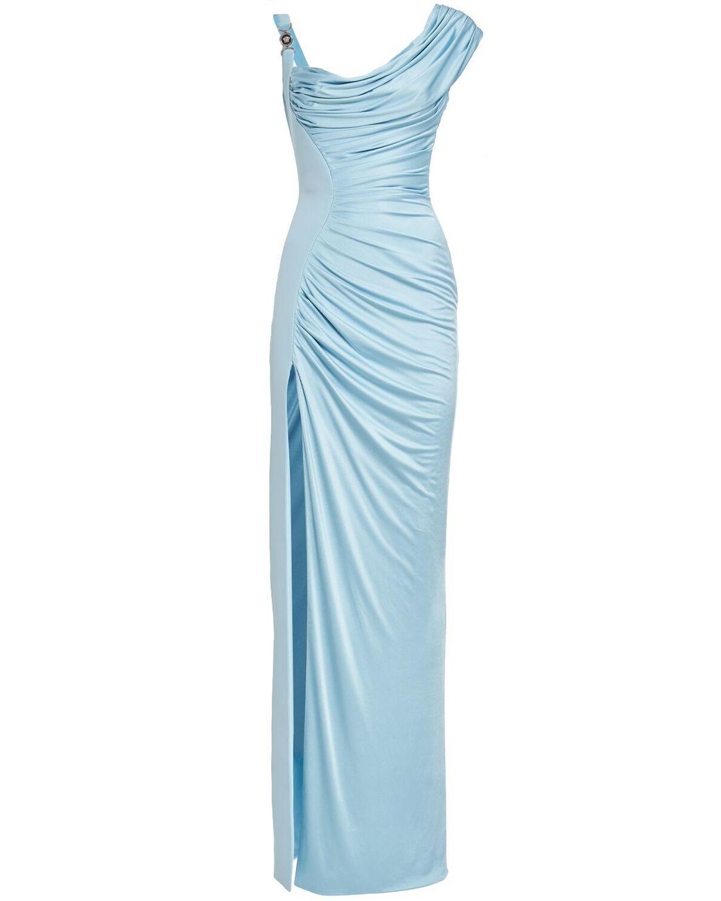 Navy Blue Draped Jersey Goddess Dress