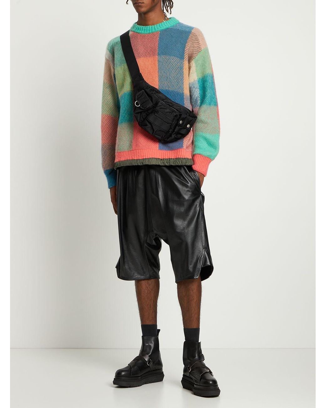 Sacai Plaid Knit Pullover for Men | Lyst