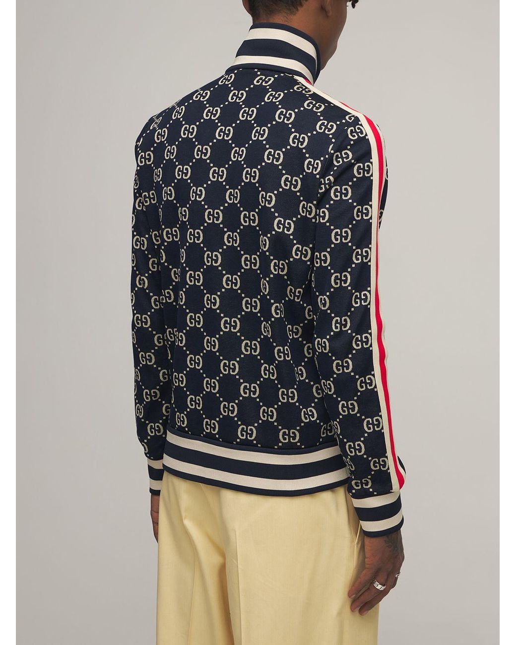 Gucci Gg Supreme Jacquard Zip-up Track Jacket for Men | Lyst