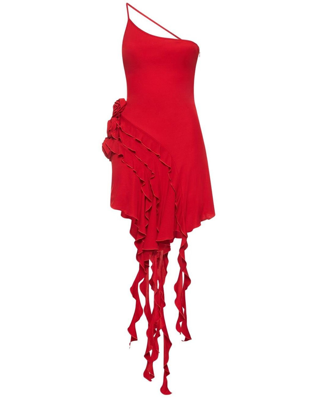 Robe courte asymétrique Blumarine en coloris Rouge | Lyst