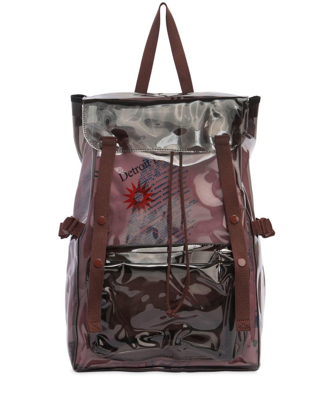 Raf Simons Men's Brown Eastpak Transparent Pvc Backpack